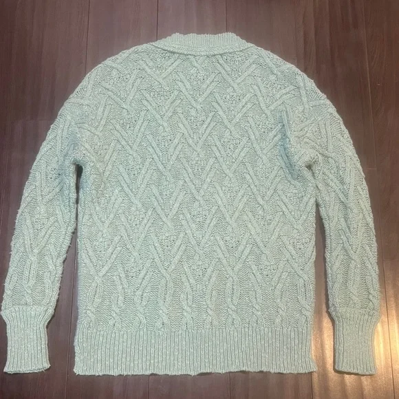 Free People Montana Cable Oversized Mint Green Knit Cardigan Size XS - Picture 6 of 8